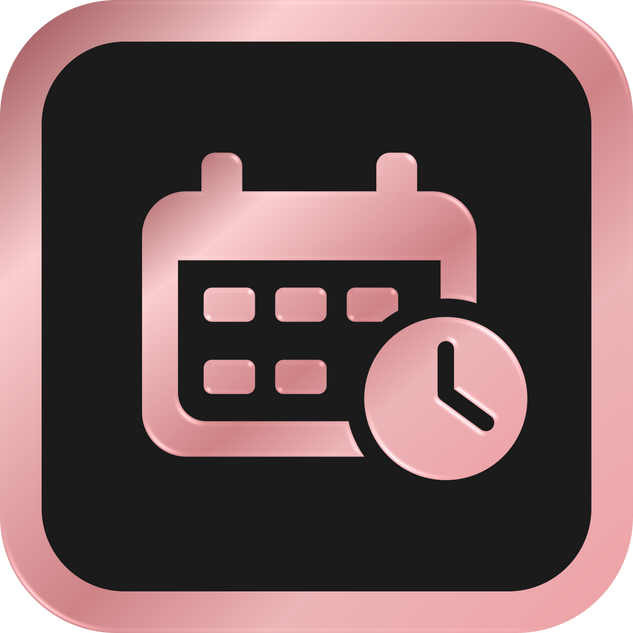 Rose Gold Calendar With Clock Icon